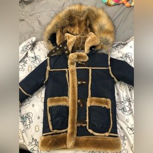 Jordan Craig kids winter jacket blue with fur 3T